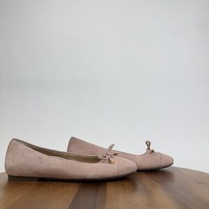 Womens Vionic Klara Pink Leather Bow Cap Toe Comfort Ballet Flats Size 6 GUC